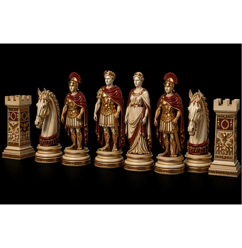 Roman vs Carthage Chess Set STL Files for 3D Printing