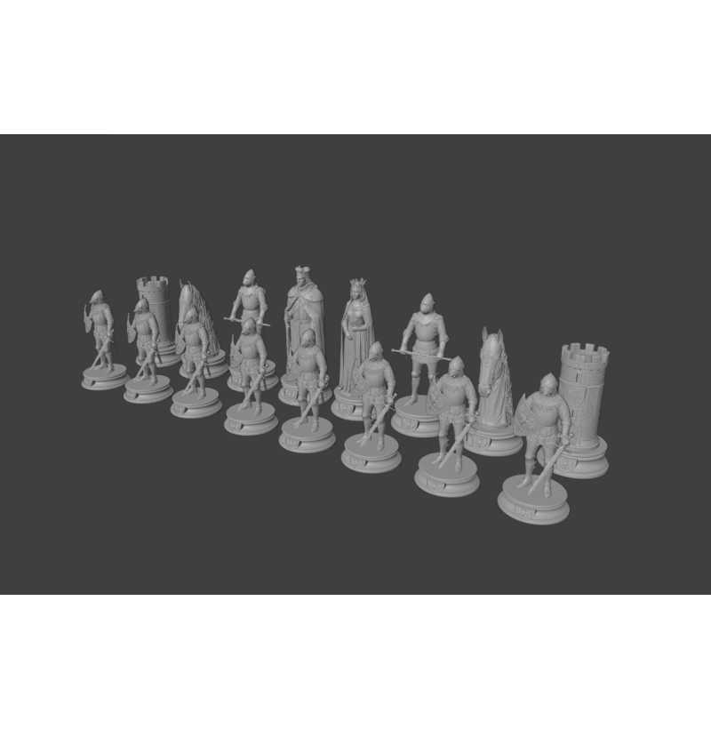 Polish Army 1410 — Grunwald Chess Set STL File for 3D Printing