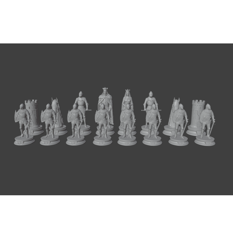 Polish Army 1410 — Grunwald Chess Set STL File for 3D Printing