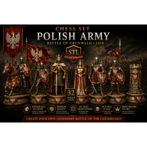 Polish Army 1410 — Grunwald Chess Set STL File for 3D Printing