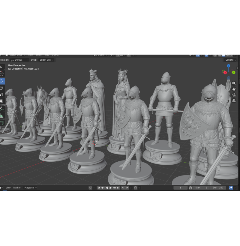 Polish Army 1410 — Grunwald Chess Set STL File for 3D Printing