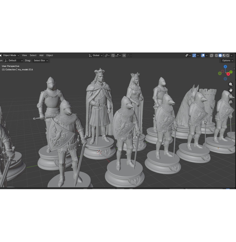 Polish Army 1410 — Grunwald Chess Set STL File for 3D Printing
