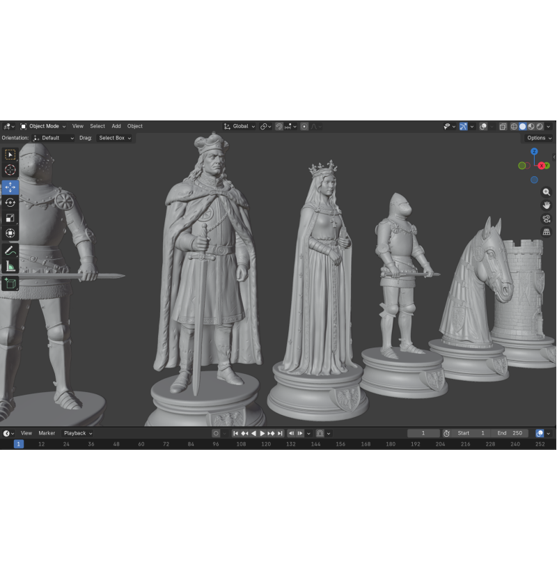 Polish Army 1410 — Grunwald Chess Set STL File for 3D Printing