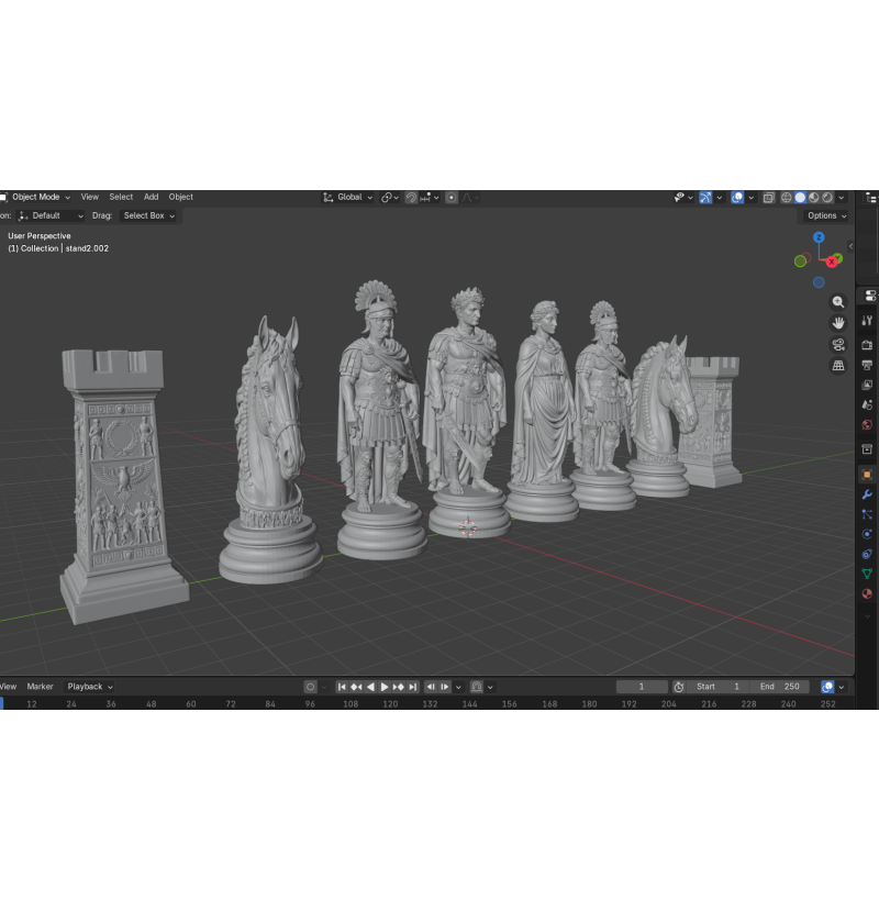 Roman Chess Set STL Files for 3D Printing