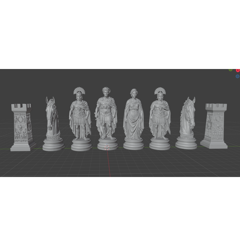 Roman Chess Set STL Files for 3D Printing