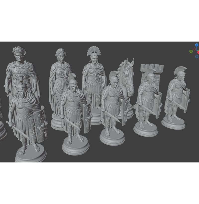 Roman Chess Set STL Files for 3D Printing