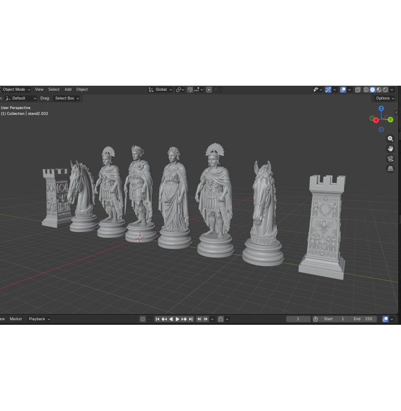 Roman Chess Set STL Files for 3D Printing