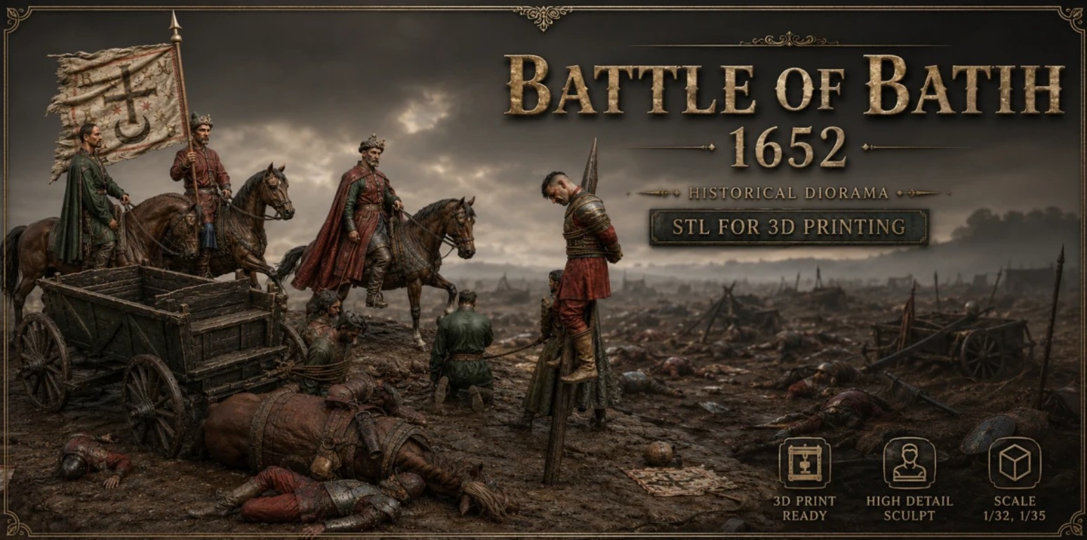 Battle of Batih 1652 historical STL diorama